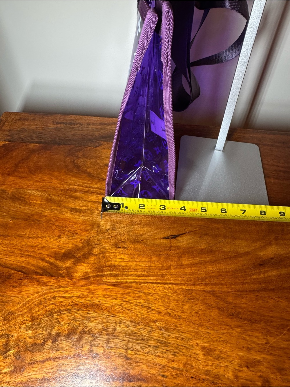 Purple Clear Glossy Tote. No Brand. Brand New. Set of 3. - Picture 4 of 9